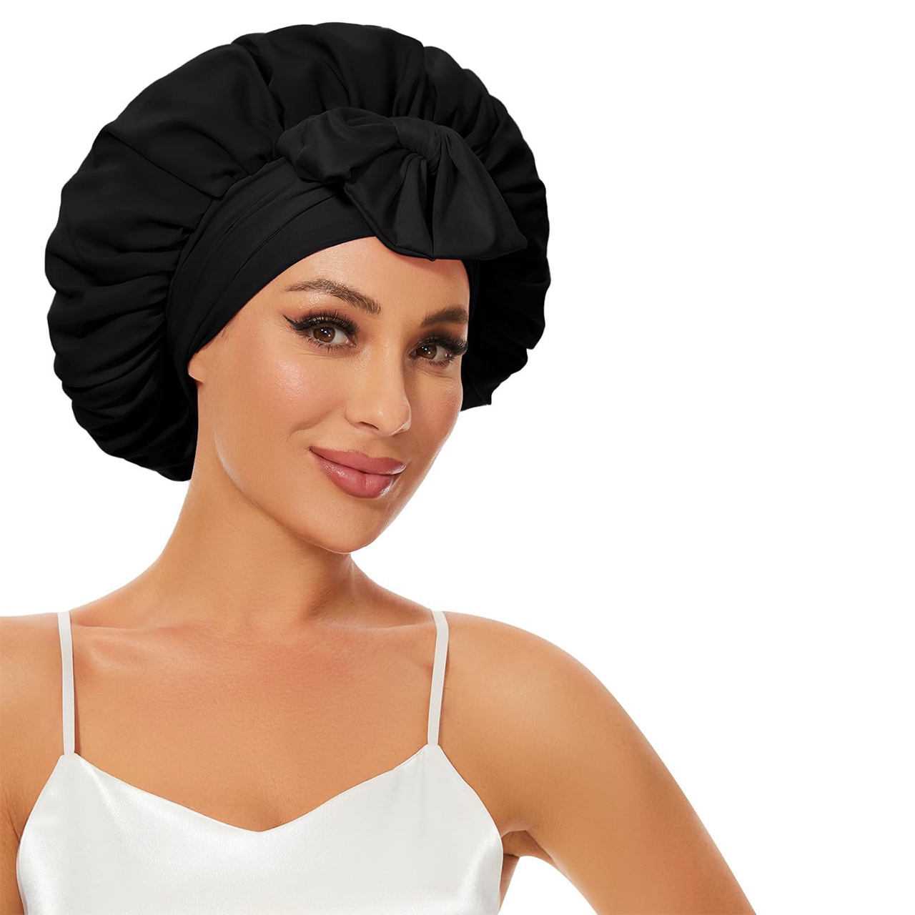 Bonnet, cuffia da notte in satin per capelli