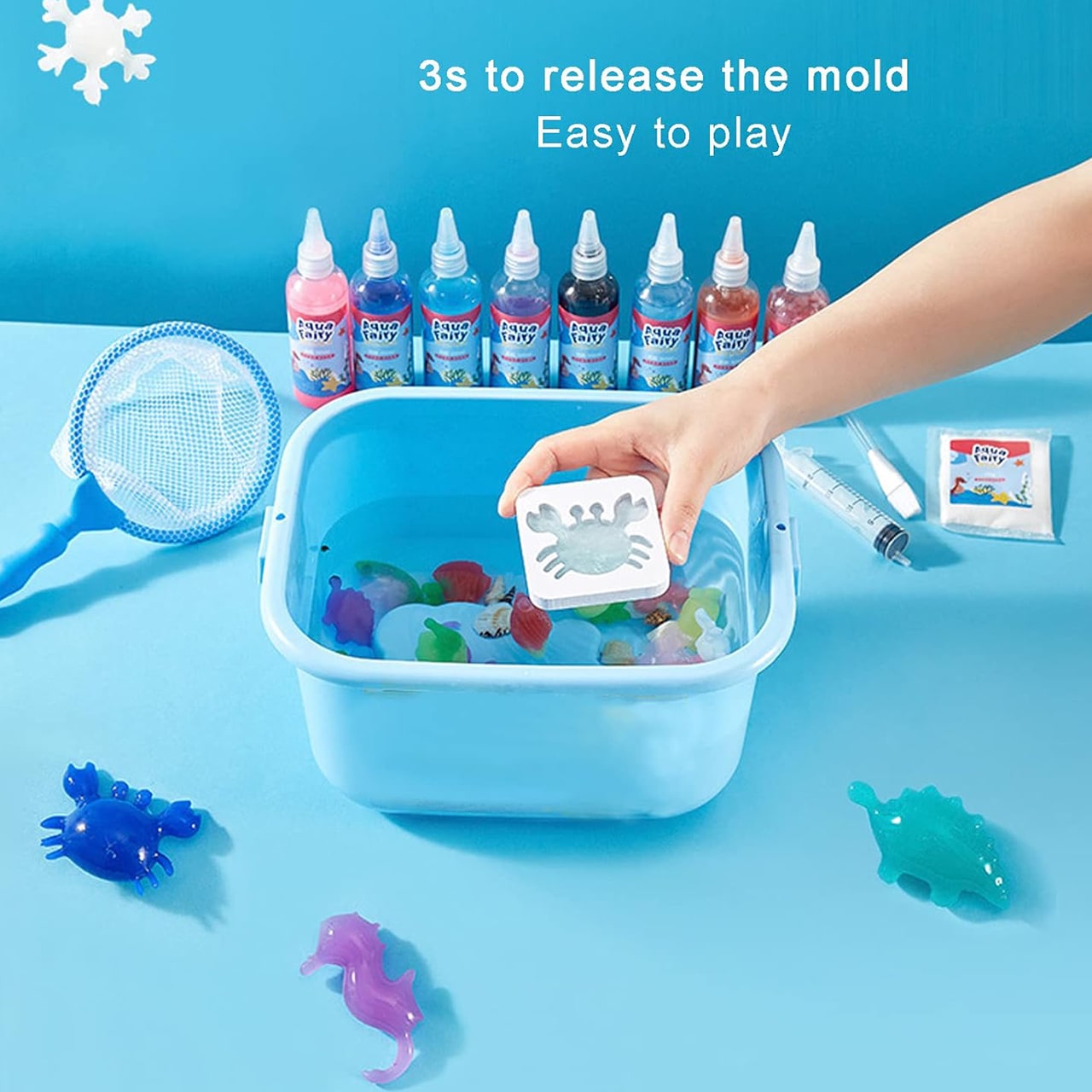Divertente da usare - basta mettere il colore nello stampo e immergerlo nell'acqua.