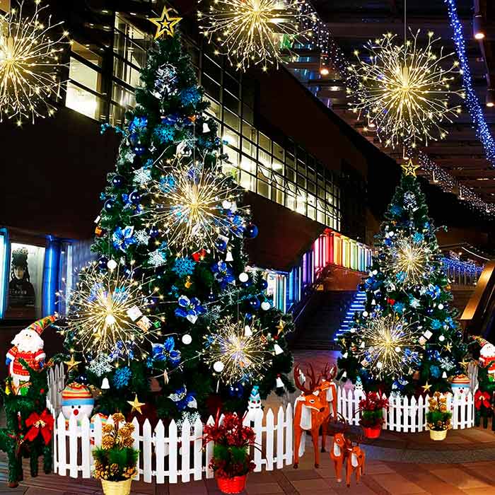 Le luci di Natale con effetto fuochi d'artificio possono essere utilizzate all'esterno e all'interno!