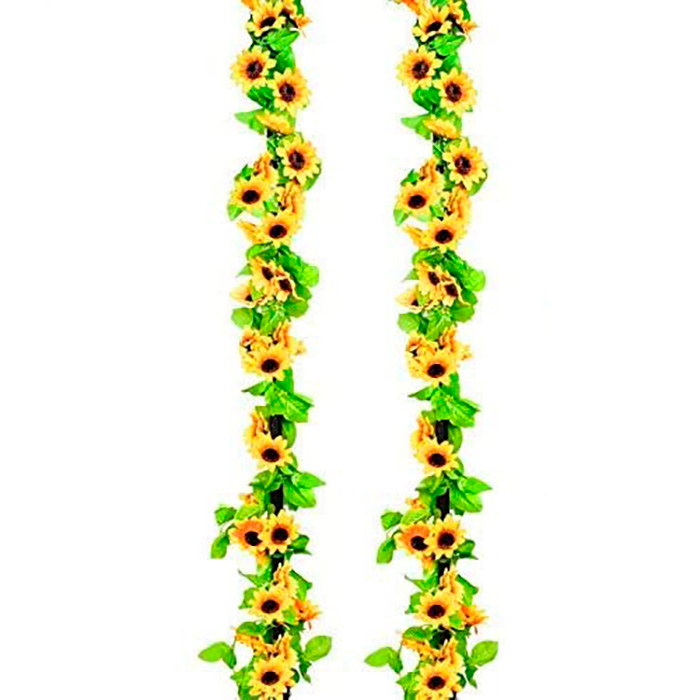 GarlandSunflower, ghirlanda di girasoli artificiali con look naturale (2 pezzi)