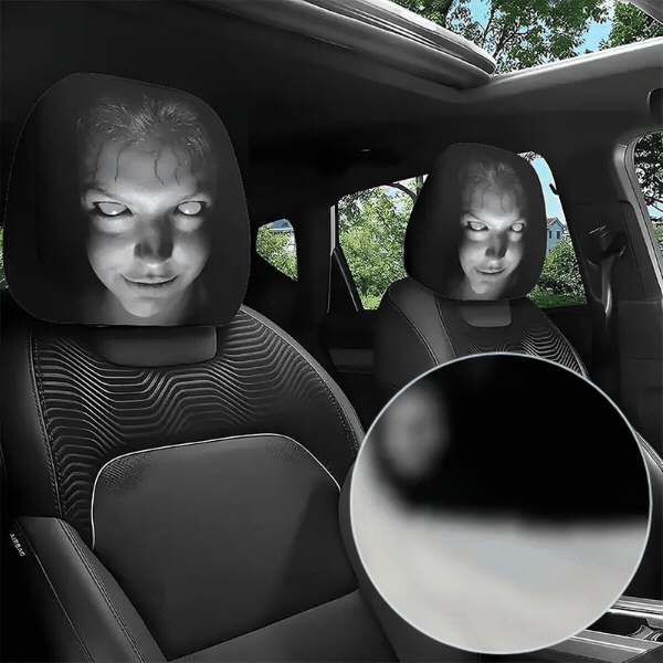 Copripoggiatesta spaventoso per auto (1+1 GRATIS), GhostFace - Image 1