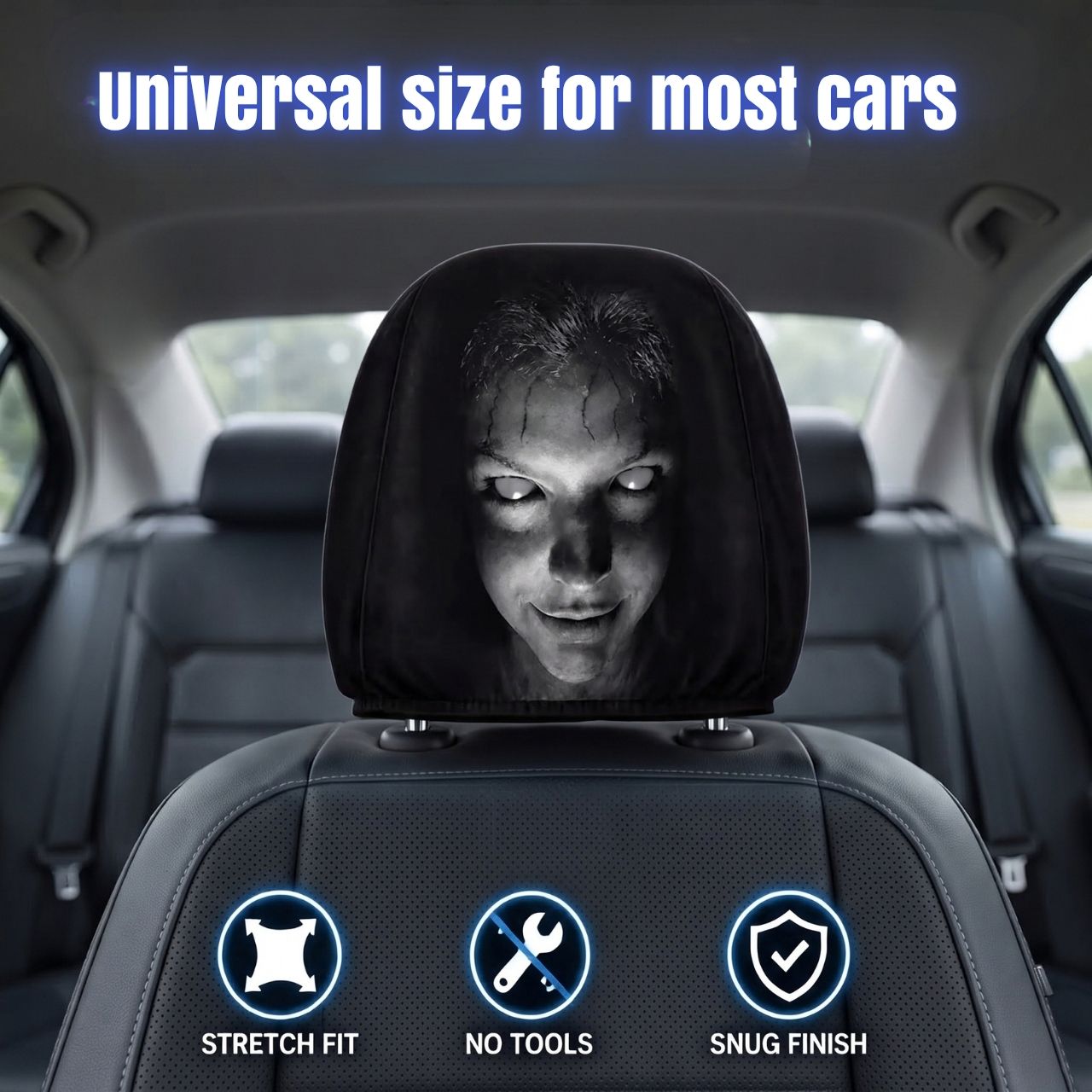 Copripoggiatesta spaventoso per auto (1+1 GRATIS), GhostFace - Image 6