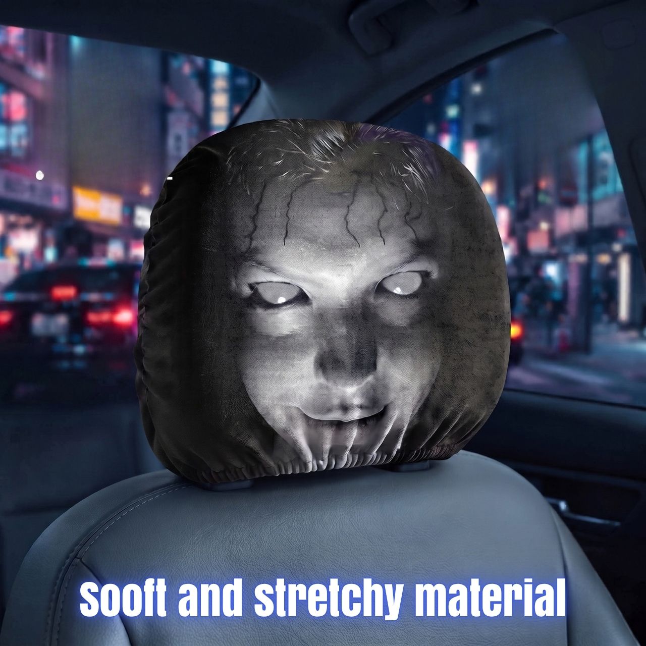 Copripoggiatesta spaventoso per auto (1+1 GRATIS), GhostFace - Image 7