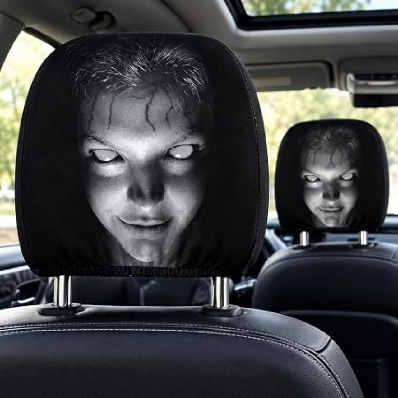 Copripoggiatesta spaventoso per auto (1+1 GRATIS), GhostFace - Image 9