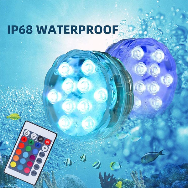 GlowWaterLights, 4 luci LED impermeabili con telecomando. - Image 5