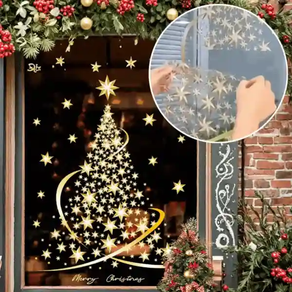 GoldenTree, adesivi per finestre di Natale in oro (2 pezzi) - Image 2