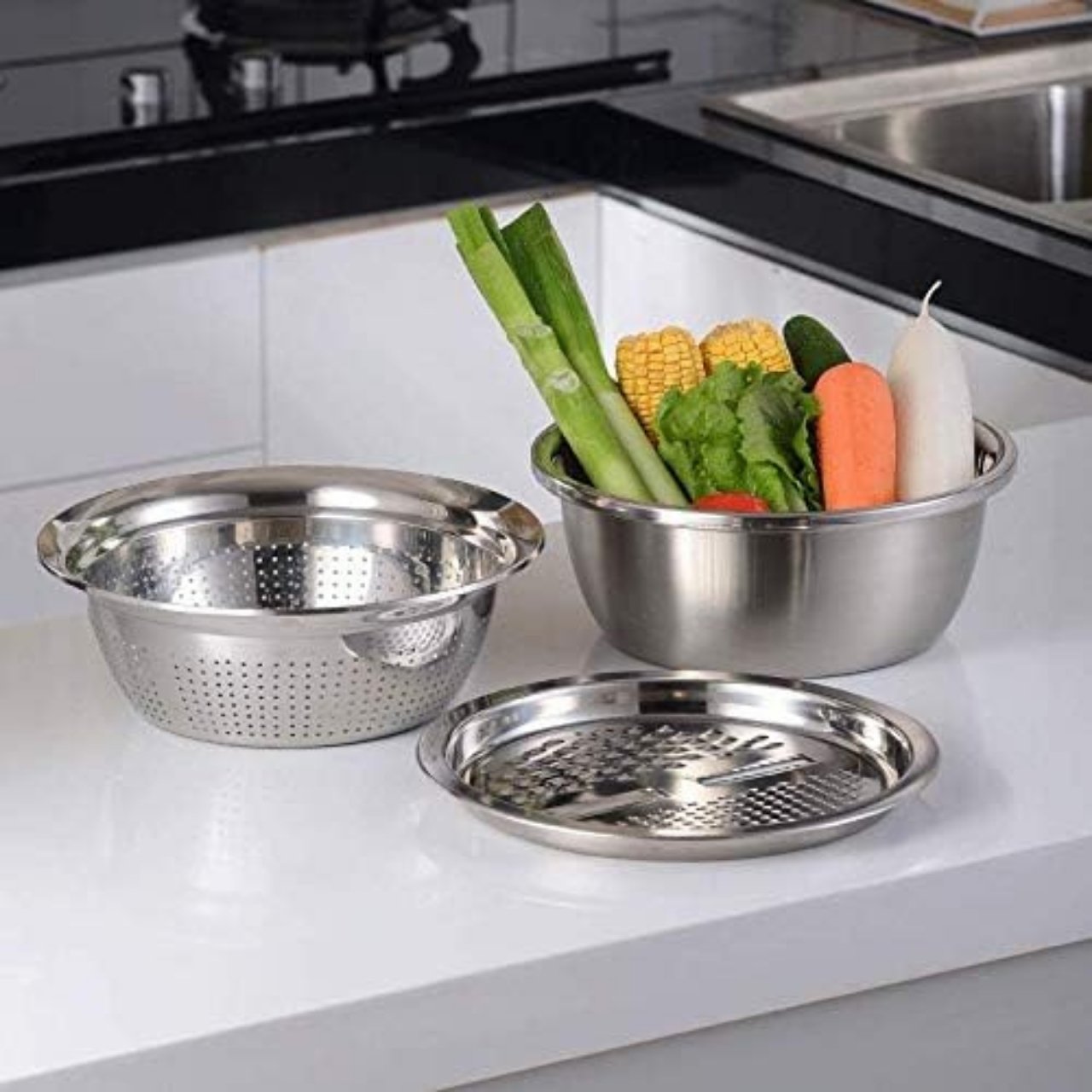 GraterBowl, raschietto da cucina multiuso 8-in-1 con ciotola