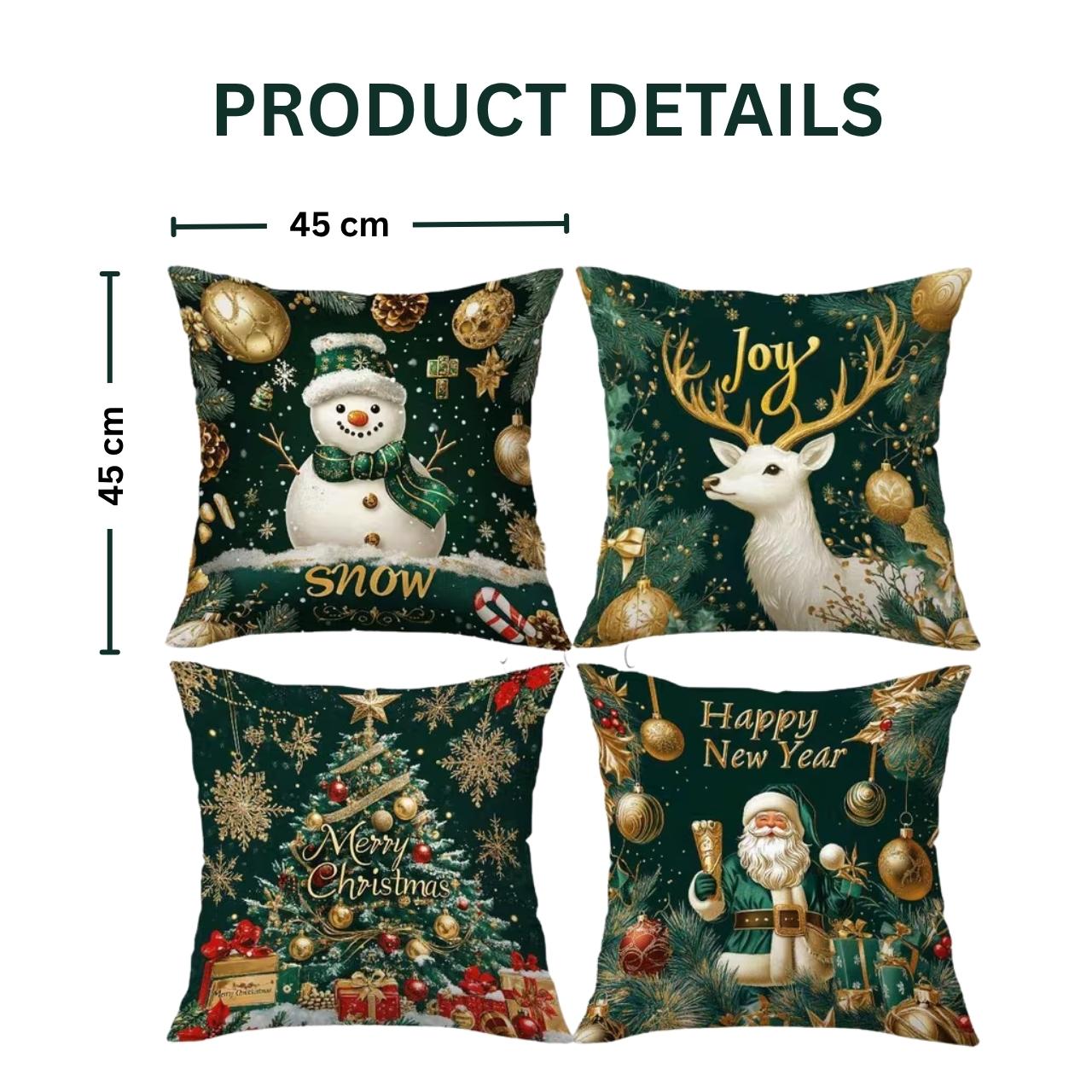 Fodere per cuscini natalizie (4 pezzi), GreenXmass - Image 4