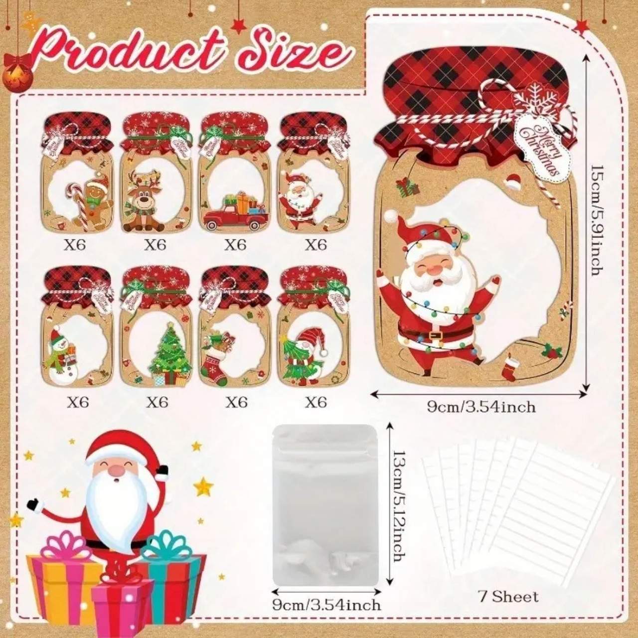 JarGifts, Set di Biglietti di Natale (48 pezzi) - Image 2