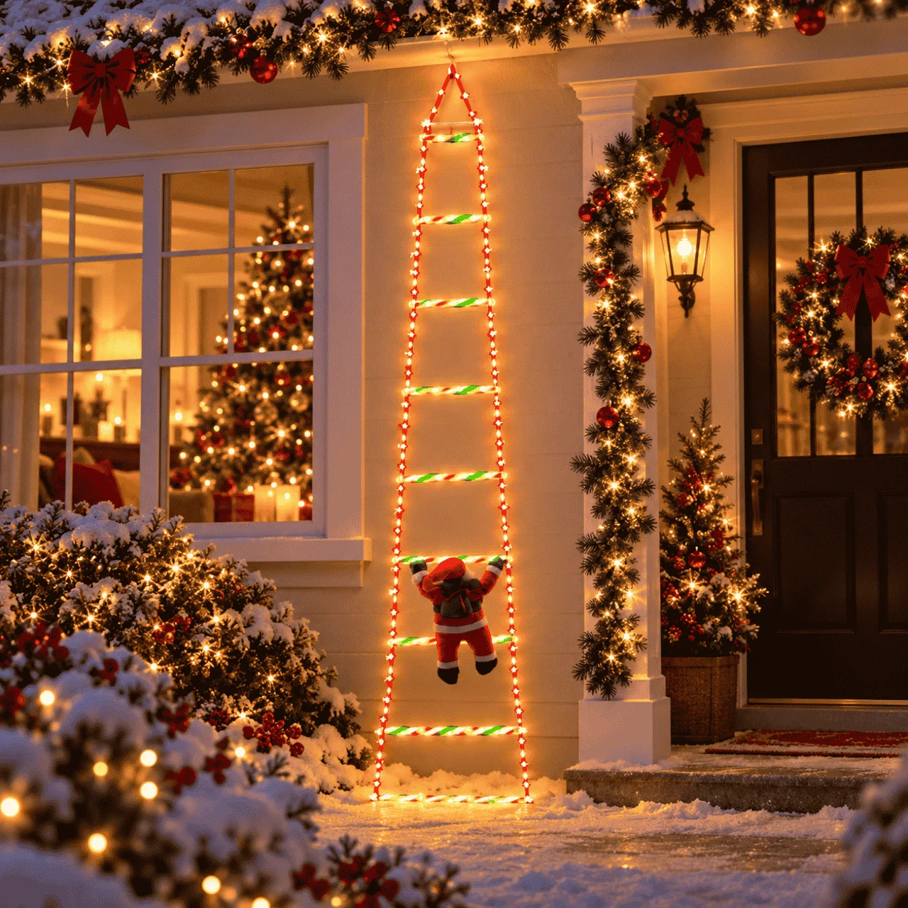 Scala natalizia a LED con Babbo Natale, Scala - Image 4