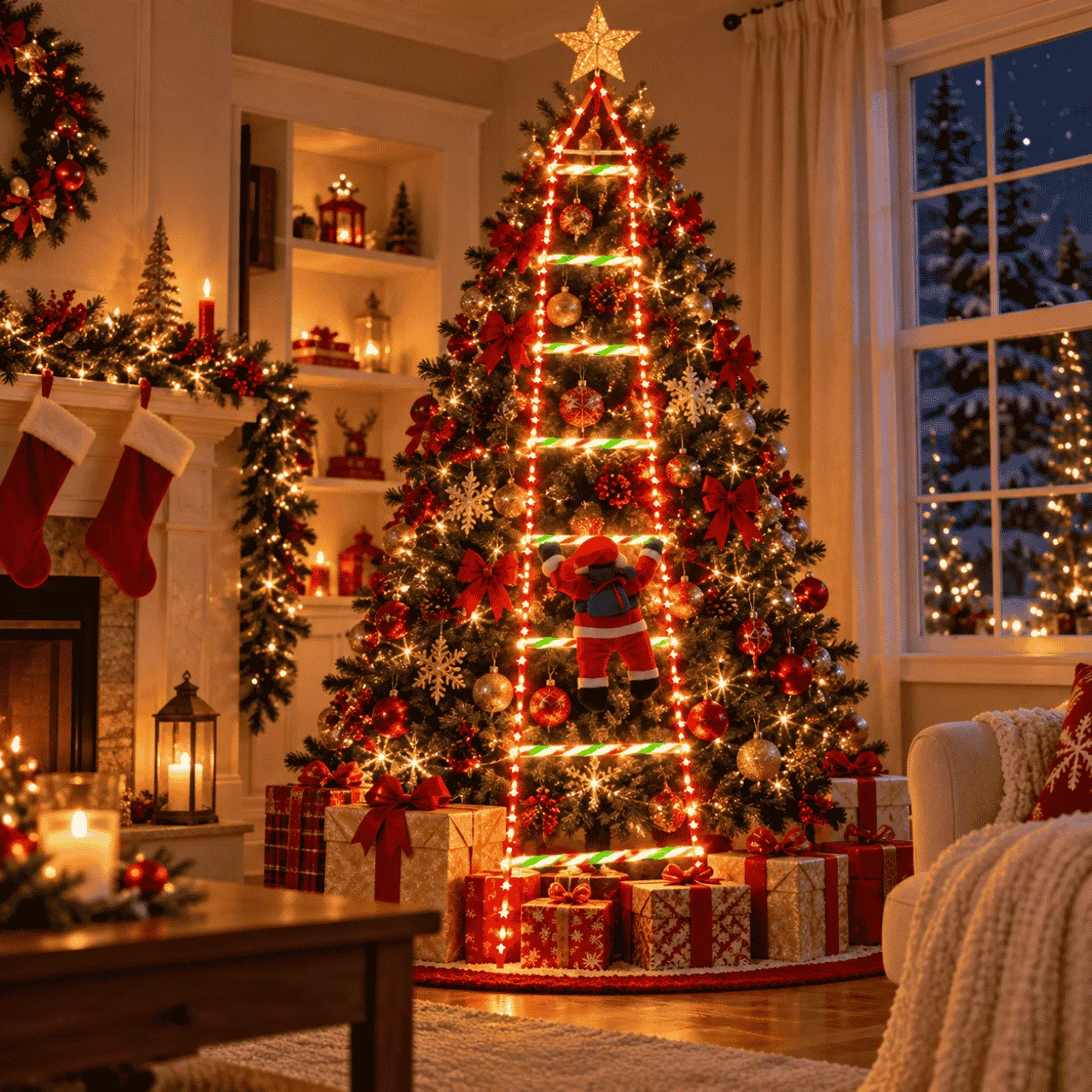Scala natalizia a LED con Babbo Natale, Scala - Image 6