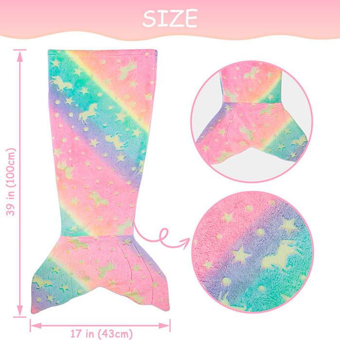 MermaidBlanket, coperta per bambini a forma di coda di sirena