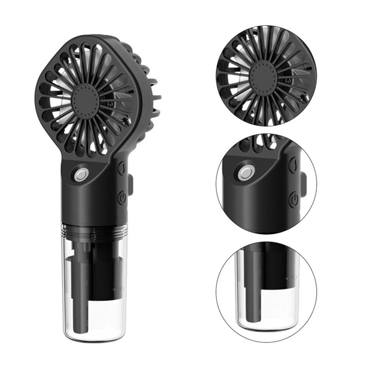 Misty, ventilatore mini portatile con umidificatore integrato