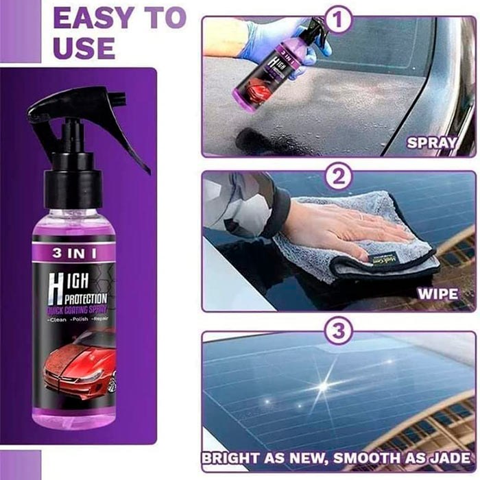 Lo spray per auto facilita il lavaggio senza acqua