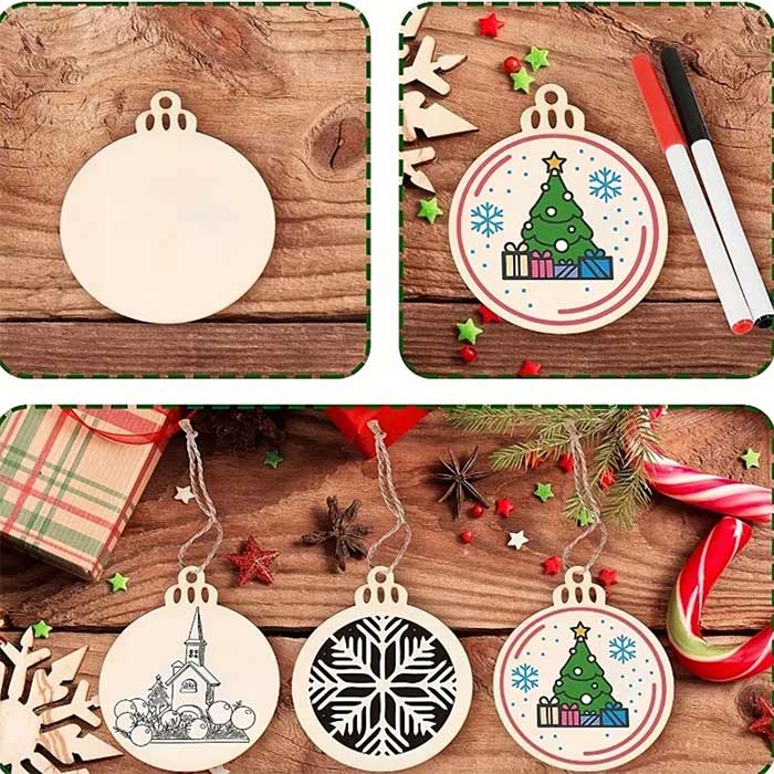 Ornaments, ornamenti natalizi in legno che crei tu stesso (30 pezzi) - Image 6