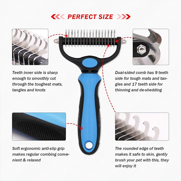 PetTangler, spazzola a due facce per rimuovere peli e sottopelo. - Image 9