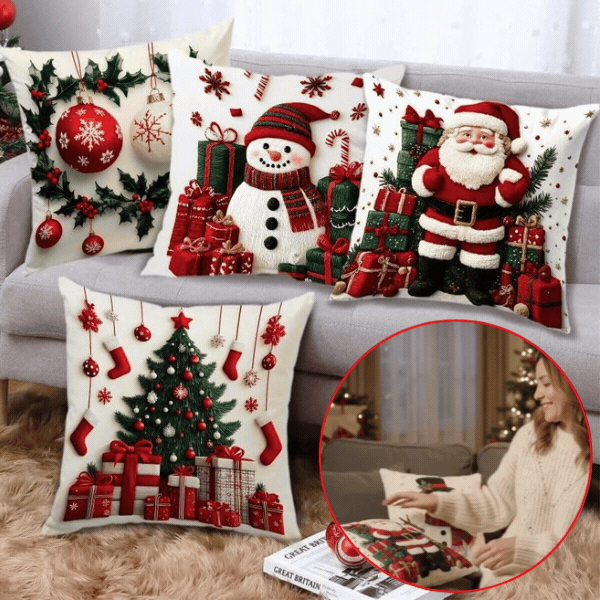Fodere per cuscini natalizie (4 pezzi), RedXmass - Image 1