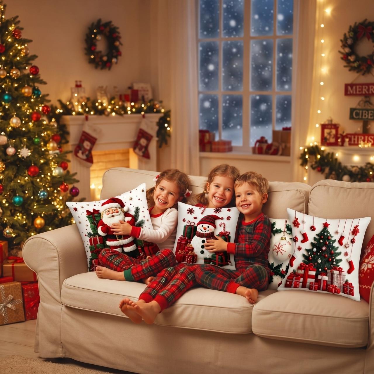 Fodere per cuscini natalizie (4 pezzi), RedXmass - Image 2