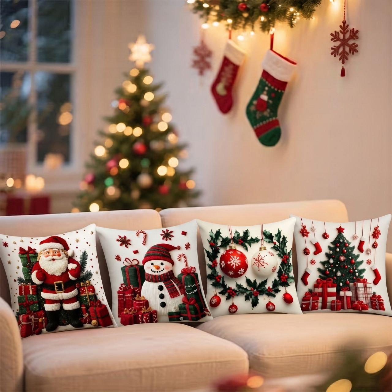 Fodere per cuscini natalizie (4 pezzi), RedXmass - Image 10