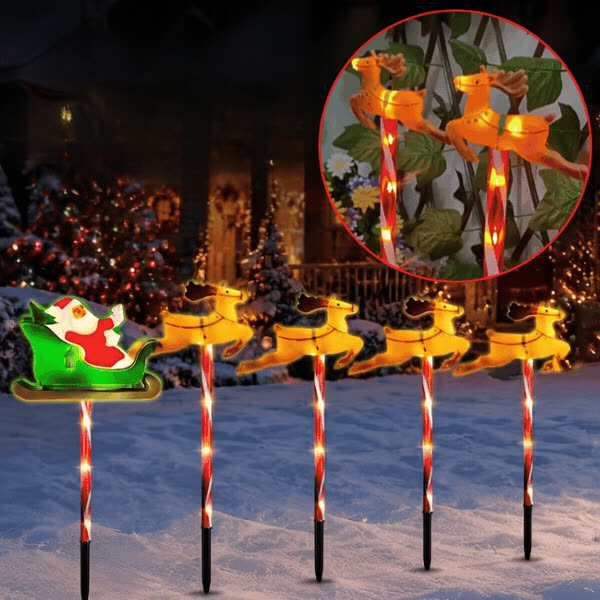 Decorazione natalizia da giardino con Babbo Natale e renne, ReinDeers - video