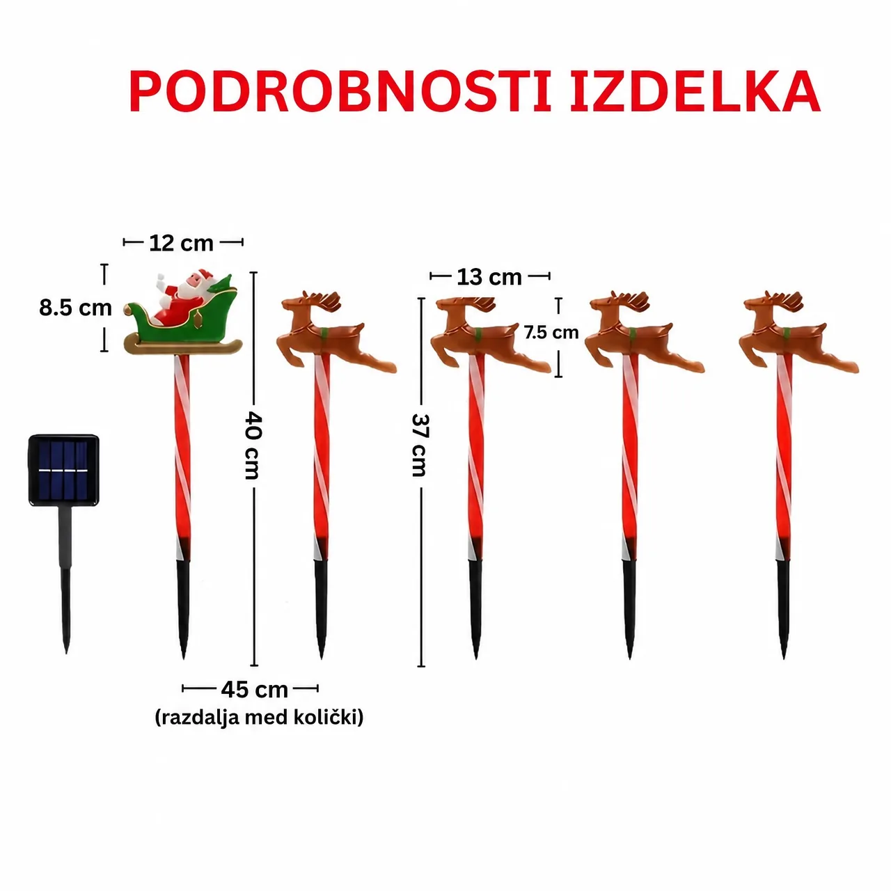 Decorazione natalizia da giardino con Babbo Natale e renne, ReinDeers - Image 5