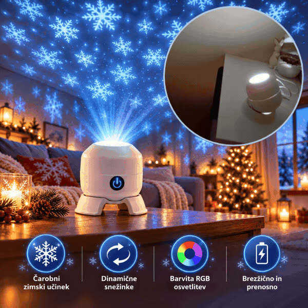 Proiettore LED a fiocchi di neve, SnowLamp - video