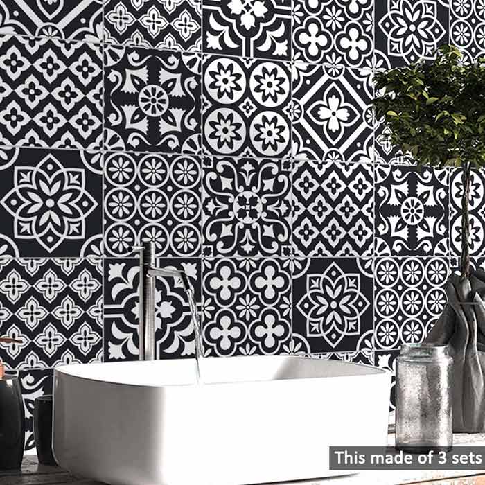 Gli adesivi imitazione piastrelle da parete in bianco e nero illumineranno la tua casa e porteranno freschezza ed eleganza!