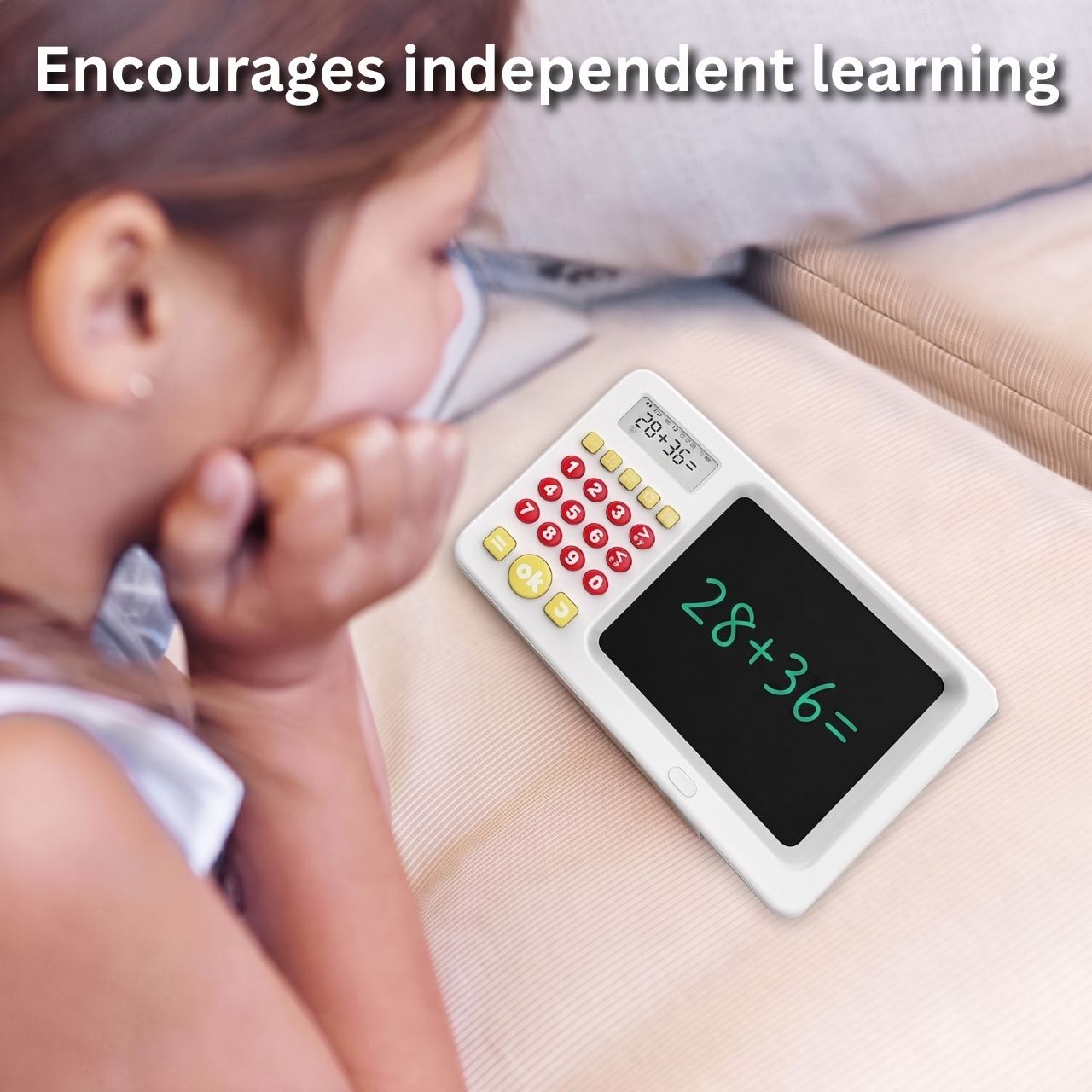 Tablet didattico 2-in-1 con calcolatrice per bambini, TrainMath - Image 3