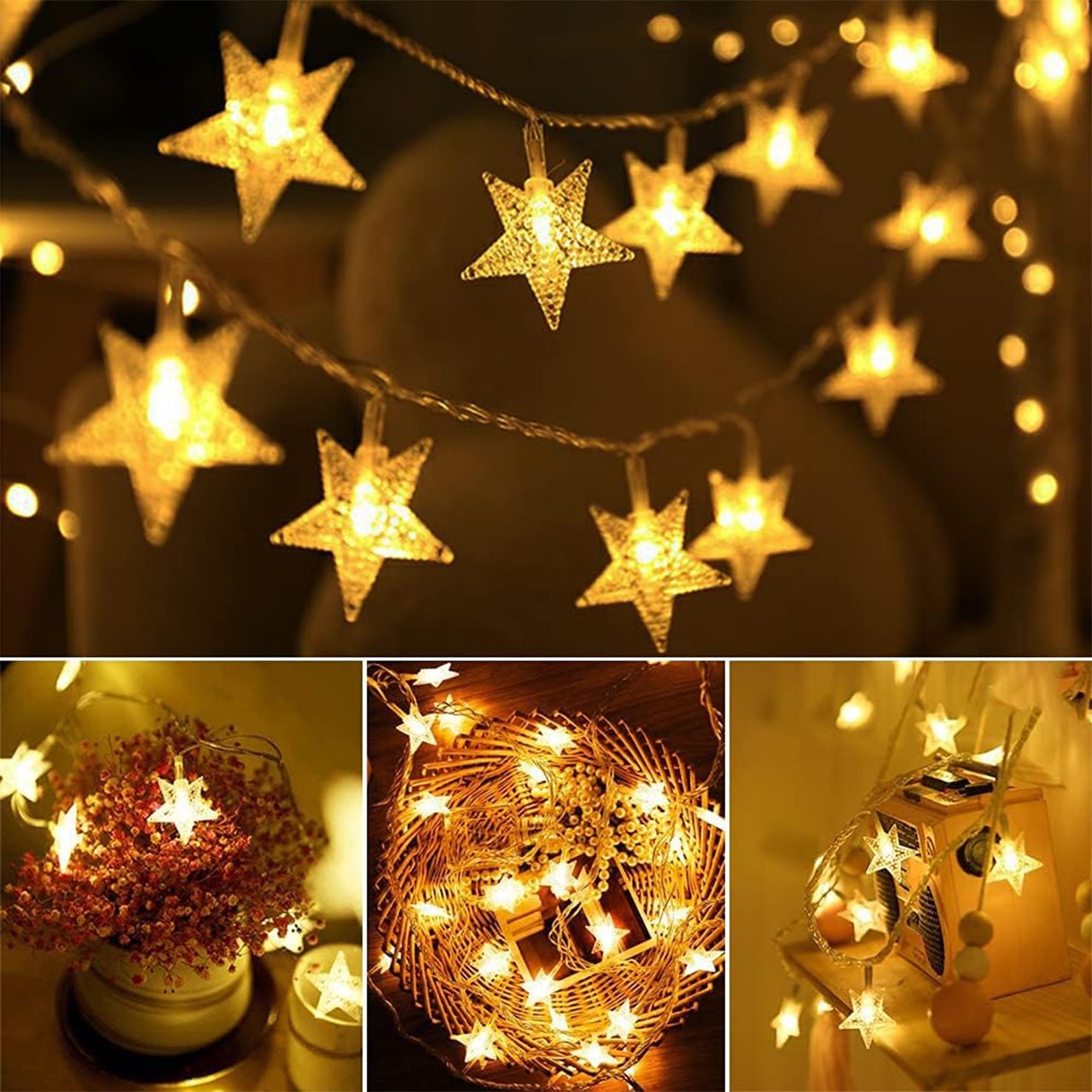 Twinkles, catena luminosa con luci a forma di stella (6 m) - Image 5