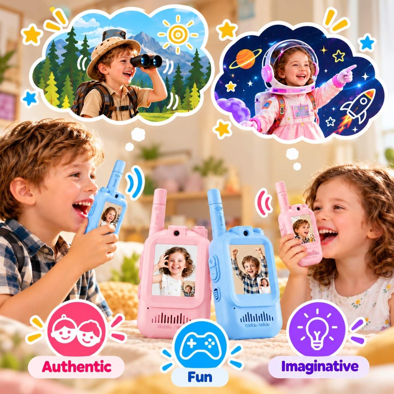 Walkie-talkie per bambini con schermi (2 pezzi), VideoTalkie - Image 2