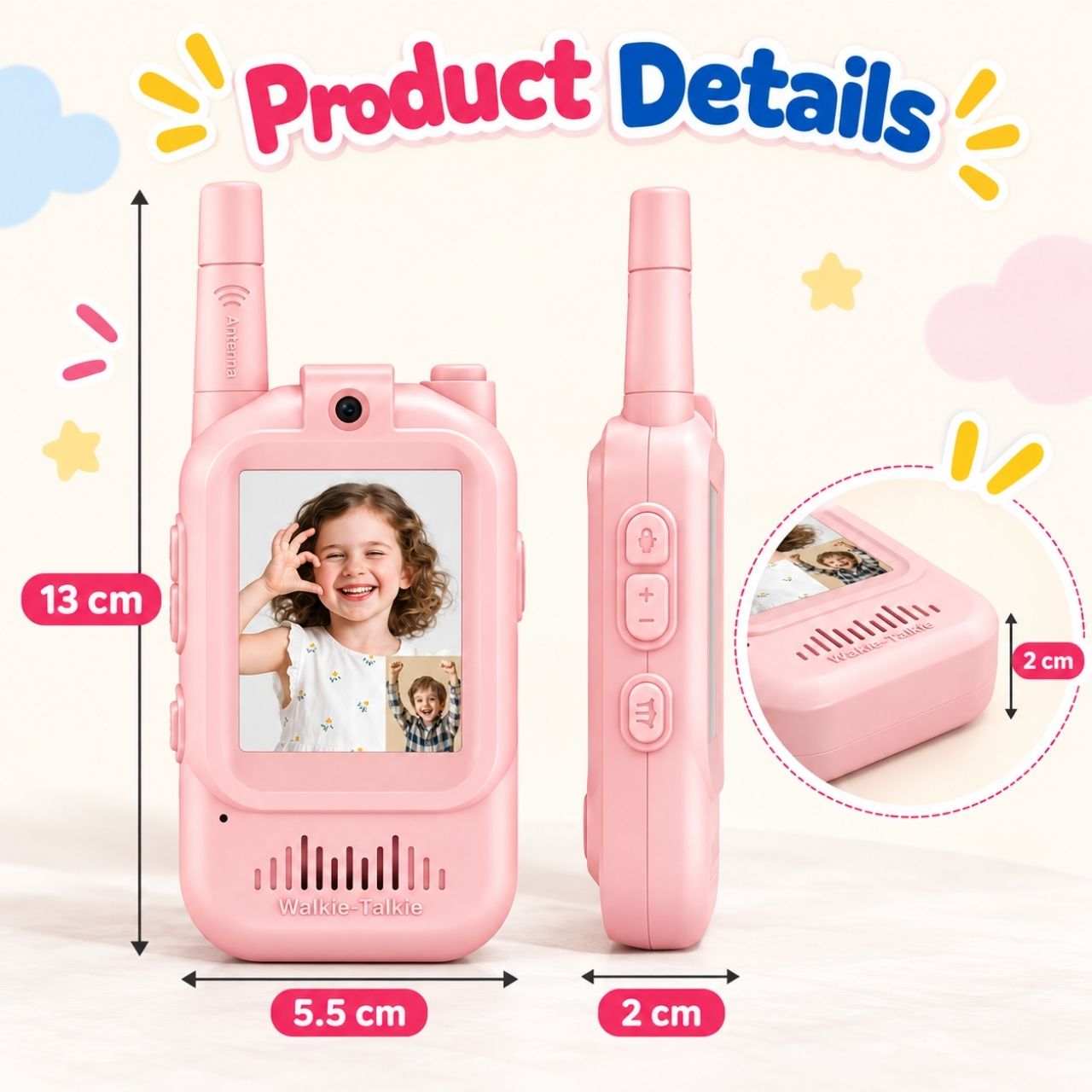 Walkie-talkie per bambini con schermi (2 pezzi), VideoTalkie - Image 4