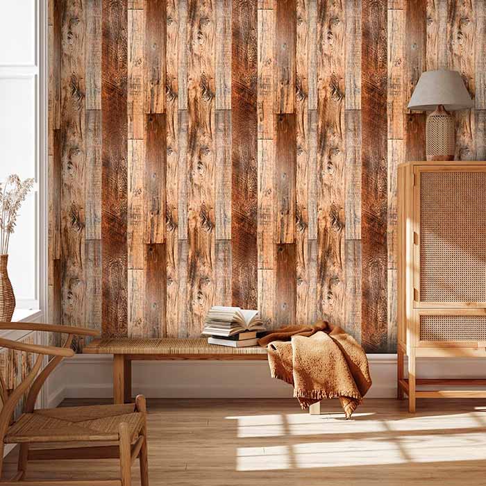VintageWall, adesivo autoadesivo con aspetto di legno naturale (300 x 45 cm) - Image 4