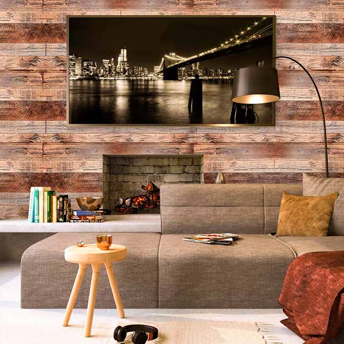 VintageWall, adesivo autoadesivo con aspetto di legno naturale (300 x 45 cm) - Image 5