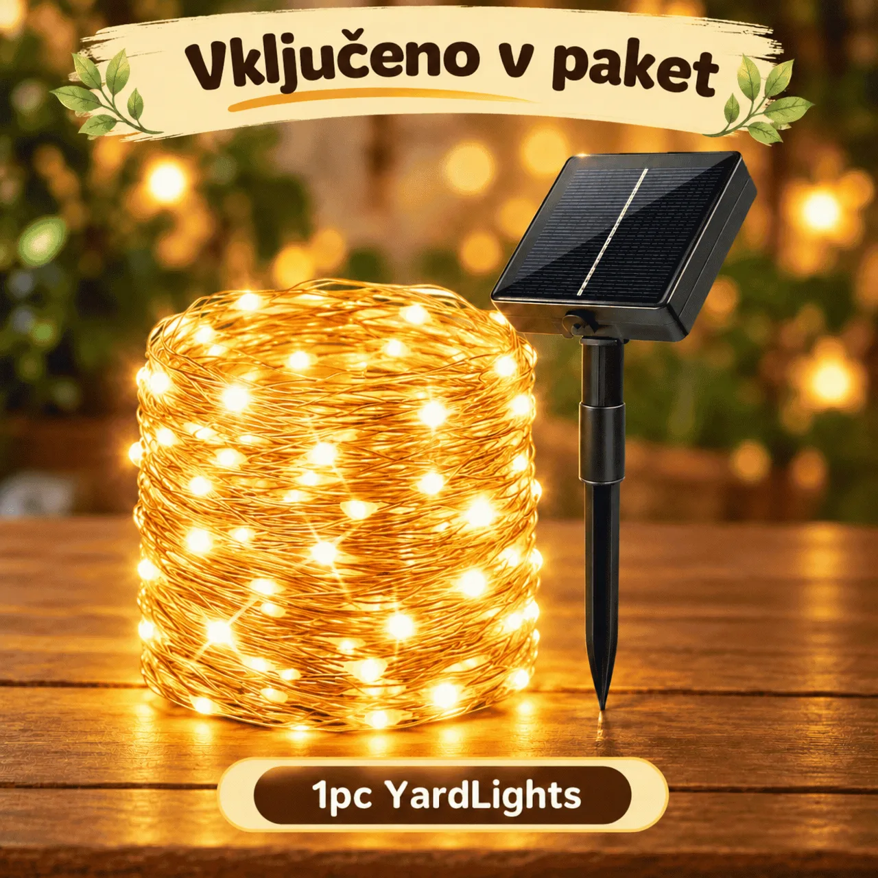 Catena luminosa LED solare (12 m), YardLights - Image 1